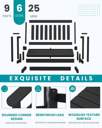 Two Person Outdoor Glider Bench Weather Resistant Comfortable ShipItFurniture