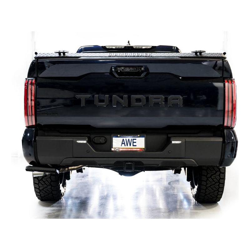 AWE 0FG Exhaust for 3rd Gen Toyota Tundra - Dual Chrome Silver Tips NP Motorsports