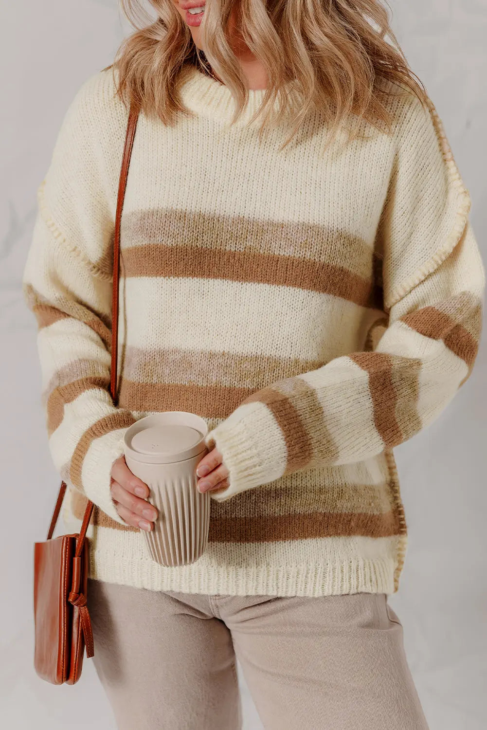 Elizabeth Shoulder Knit Baggy Sweater