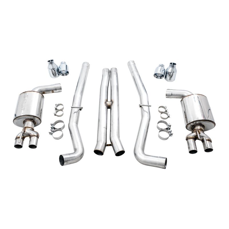 AWE Tuning 2015+ Dodge Challenger 6.4L/6.2L Non-Resonated Touring Edition Exhaust - Quad Silver Tips NP Motorsports