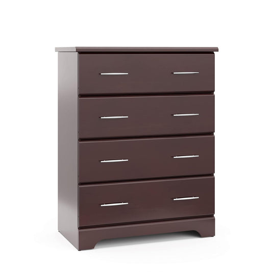 Brookside 4 Drawer Dresser (Espresso) – GREENGUARD Gold Certified, Dresser for Nursery, 4 Drawer Dresser, Kids Dresser, Nursery Dresser Drawer Organizer, Chest of Drawers ShipItFurniture