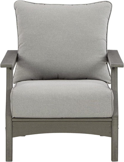 Cushioned Outdoor Lounge Chairs Set of Two Gray ShipItFurniture
