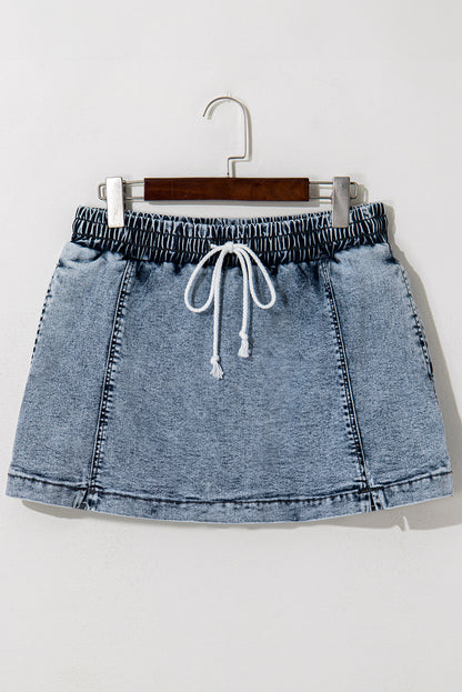 Cielo Drawstring Pocketed Denim Shorts