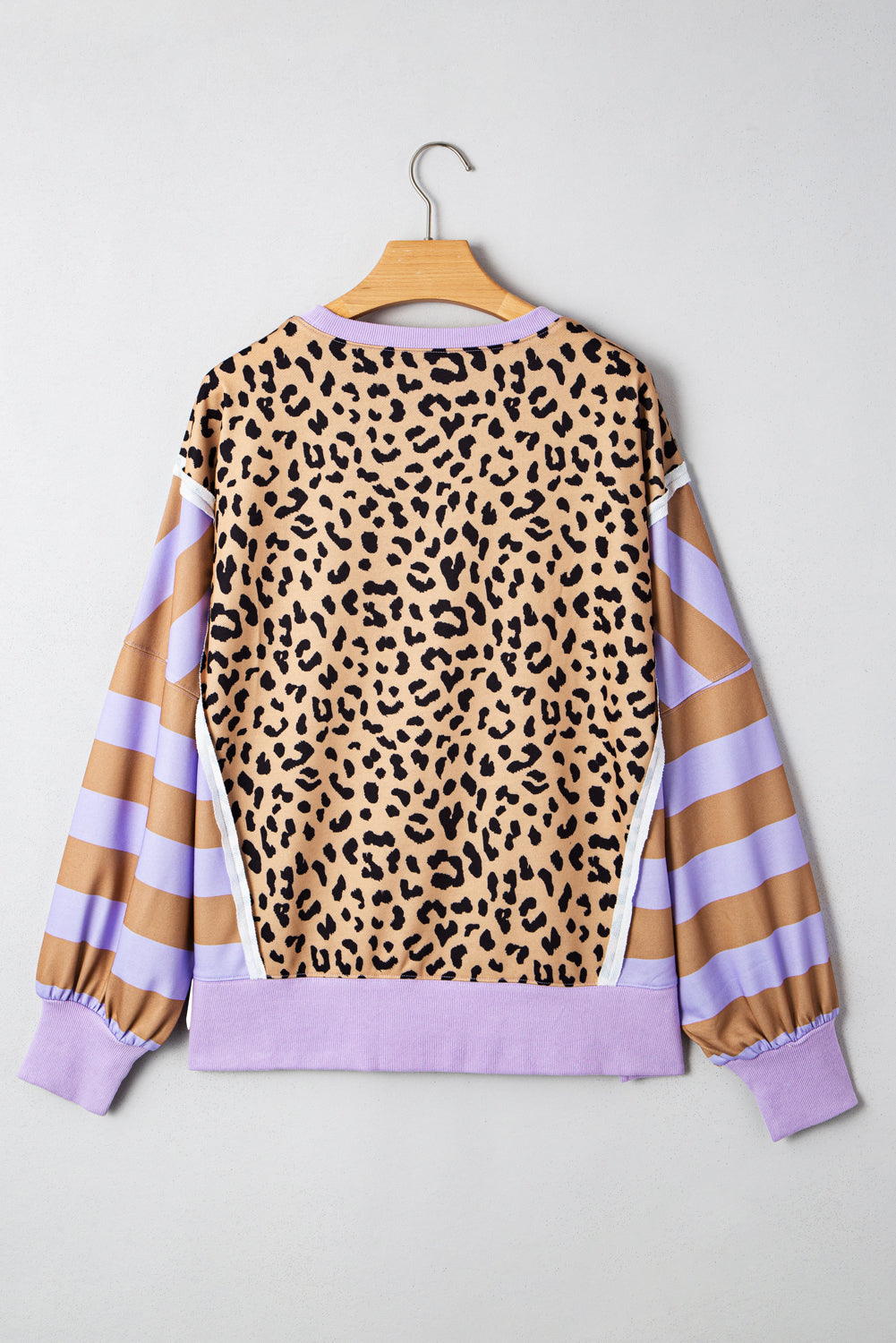 Olivia Stripe Leopard Casual Sweatshirt