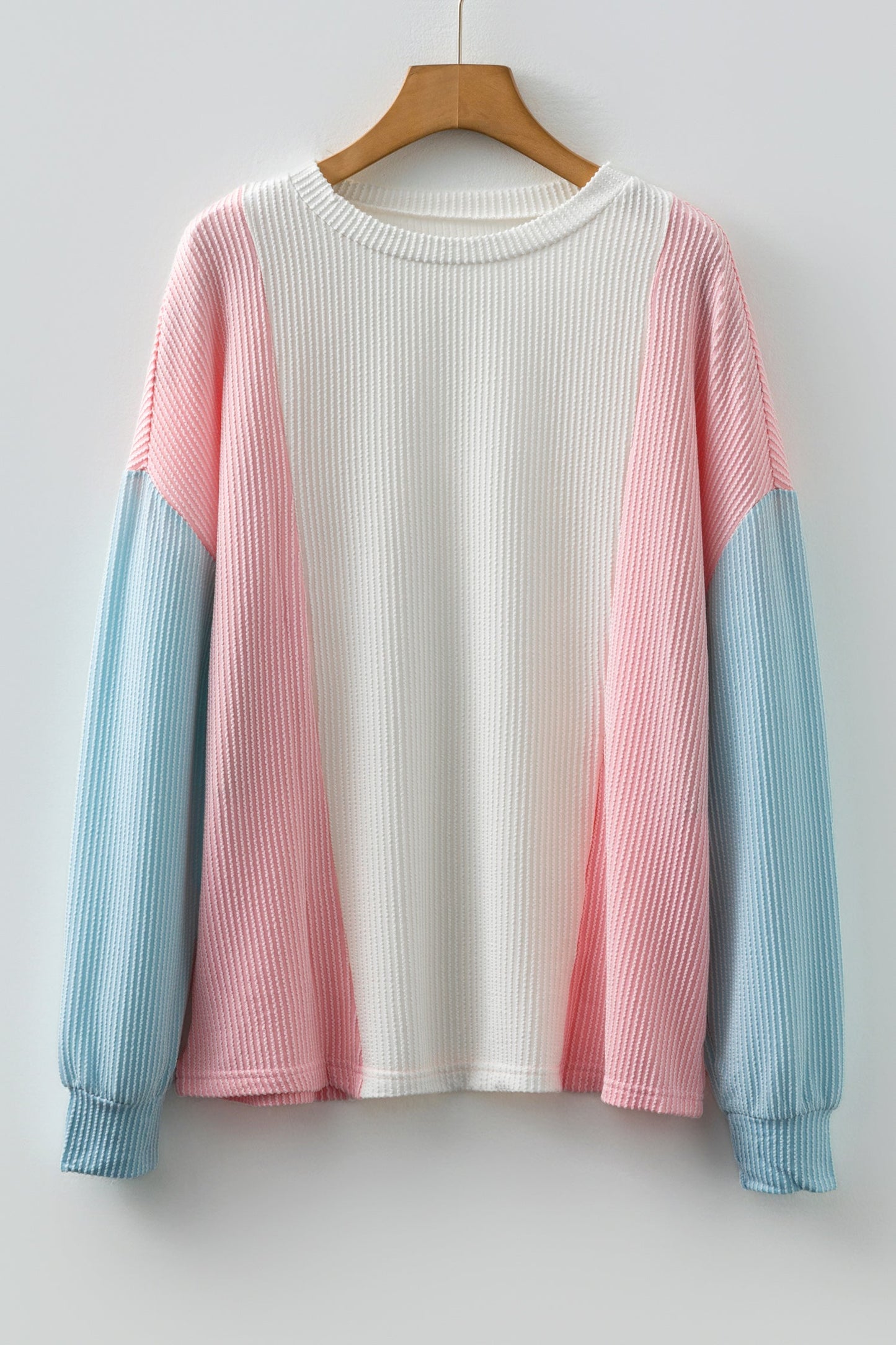 Louise Color Block Corded Long Sleeve Top