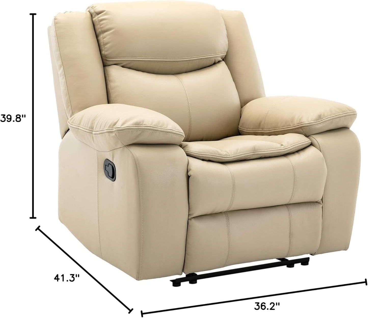 Breathable Leather Manual Recliner For Living Room ShipItFurniture