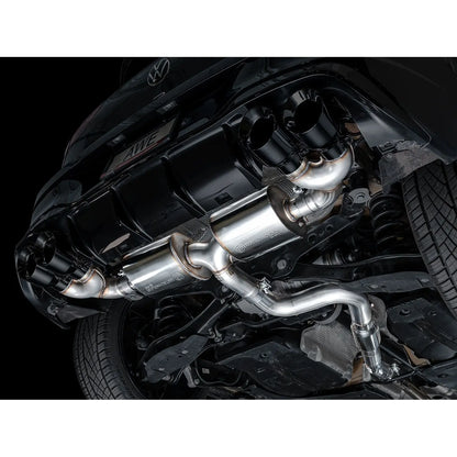 AWE MK8 Volkswagen Golf R 3in Touring Edition Quad Exhaust - Diamond Black Tips NP Motorsports