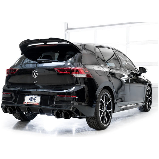 AWE MK8 Volkswagen Golf R 3in Track Edition Quad Exhaust - Diamond Black Tips NP Motorsports