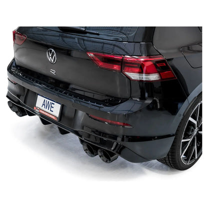 AWE MK8 Volkswagen Golf R 3in Touring Edition Quad Exhaust - Diamond Black Tips NP Motorsports