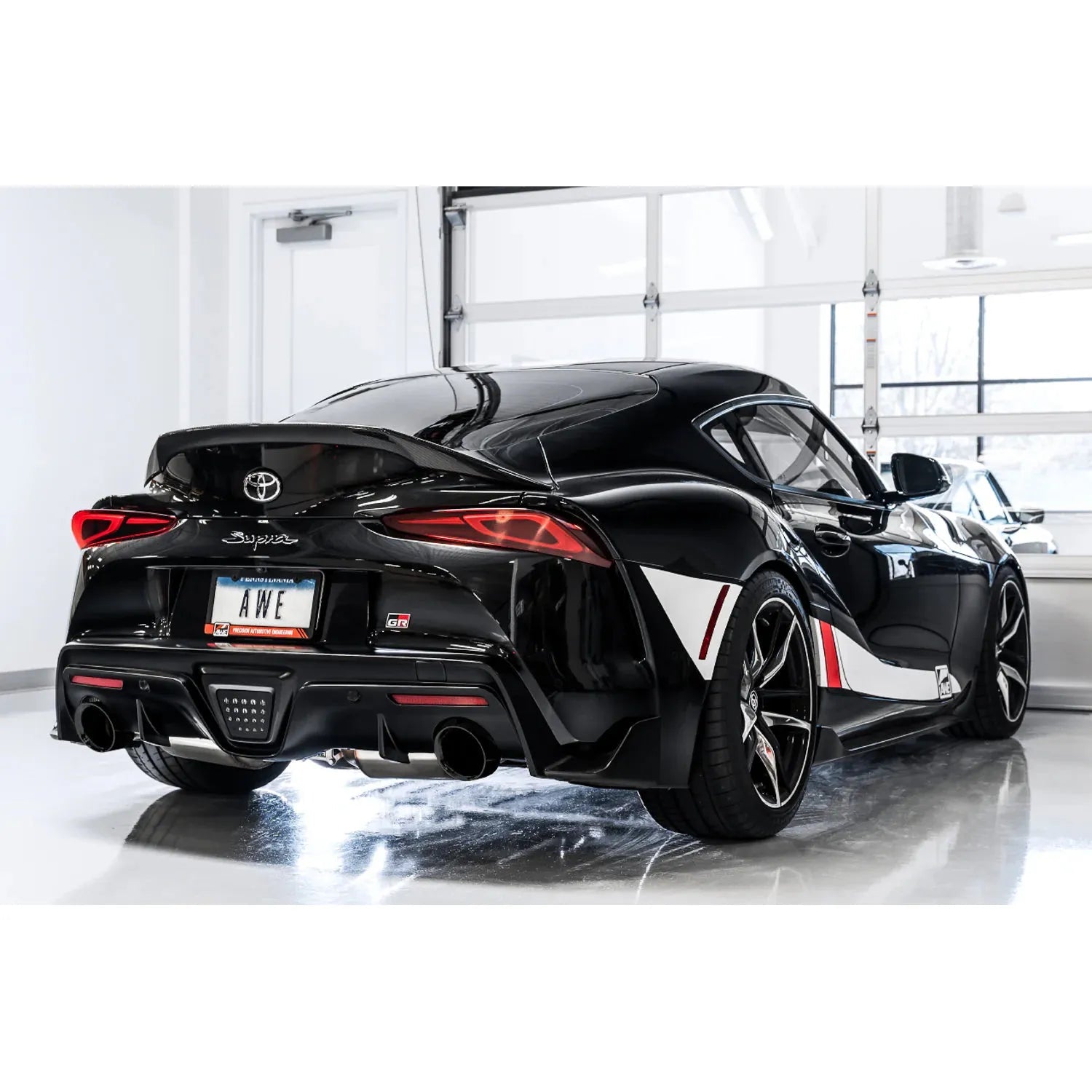 AWE 2020+ Toyota Supra A90 Resonated Track Edition Exhaust - 5in Diamond Black Tips NP Motorsports