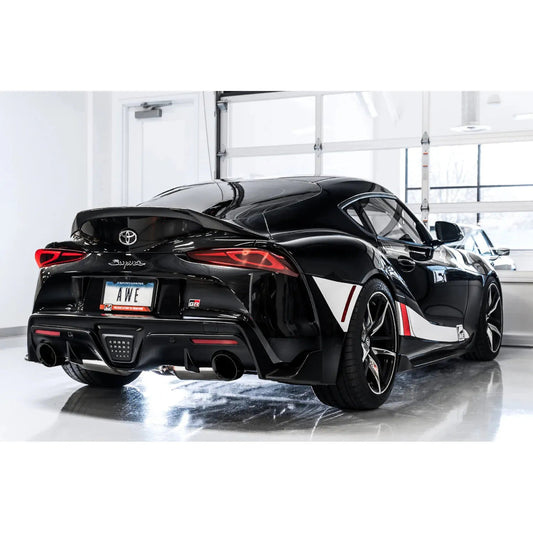 AWE 2020+ Toyota Supra A90 Resonated Track Edition Exhaust - 5in Diamond Black Tips NP Motorsports