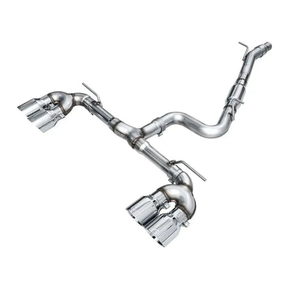 AWE MK8 Volkswagen Golf R 3in Track Edition Quad Exhaust - Chrome Silver Tips NP Motorsports