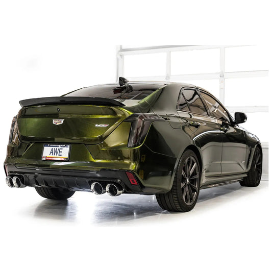 AWE Tuning 2021+ Cadillac CT4-V Blackwing SwitchPath Exhaust - Chrome Silver Tips NP Motorsports