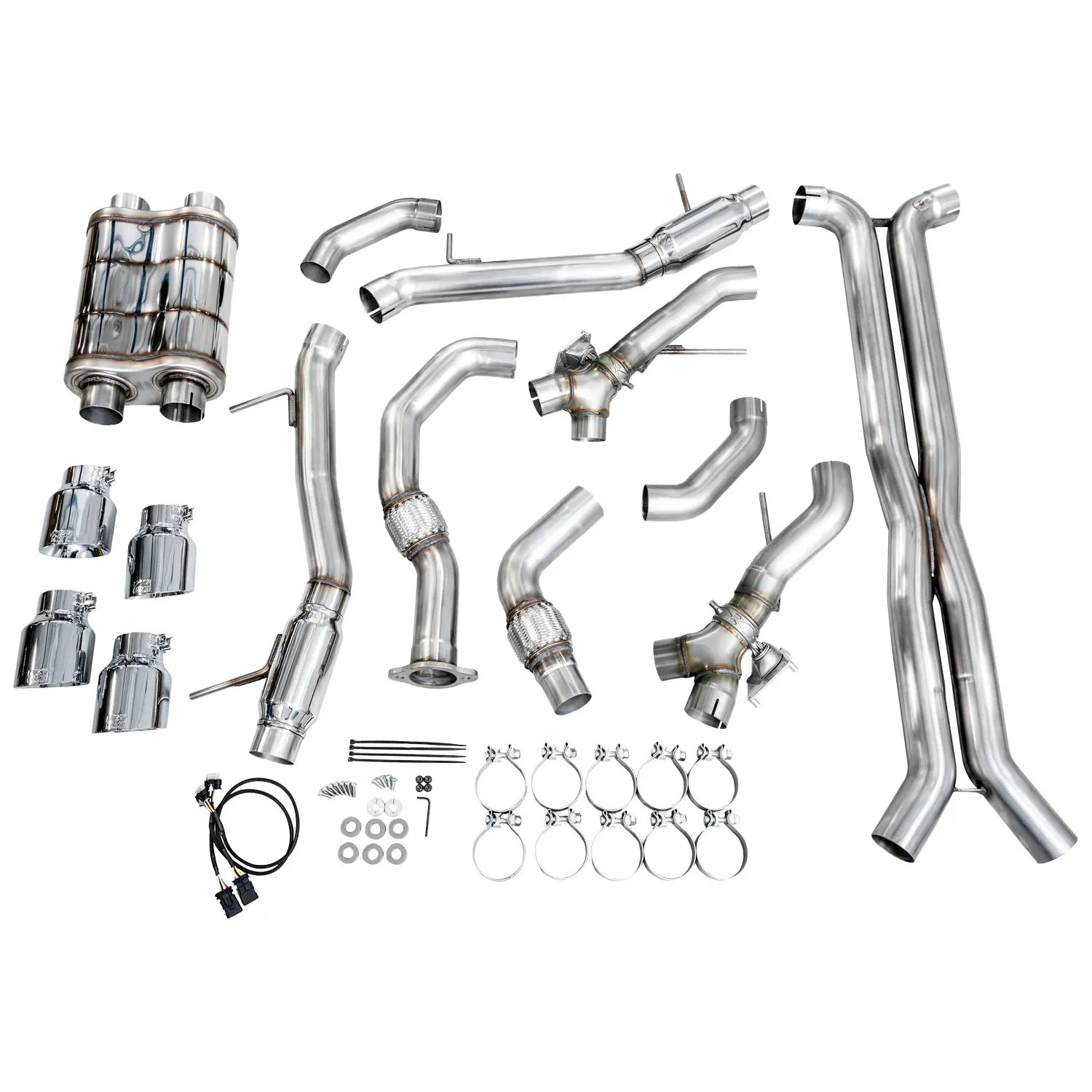 AWE Tuning 2021+ Cadillac CT4-V Blackwing SwitchPath Exhaust - Chrome Silver Tips NP Motorsports