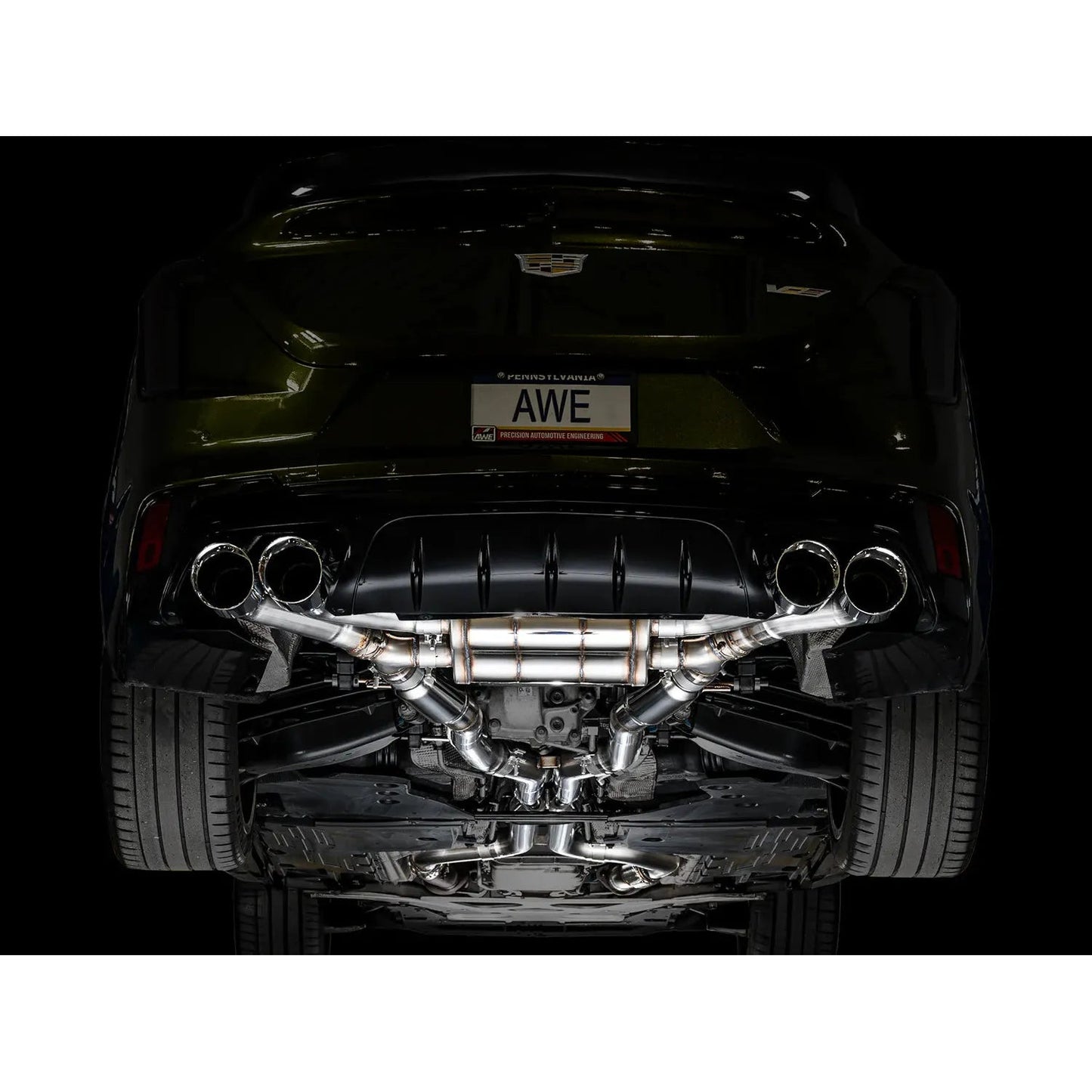 AWE Tuning 2021+ Cadillac CT4-V Blackwing SwitchPath Exhaust - Chrome Silver Tips NP Motorsports