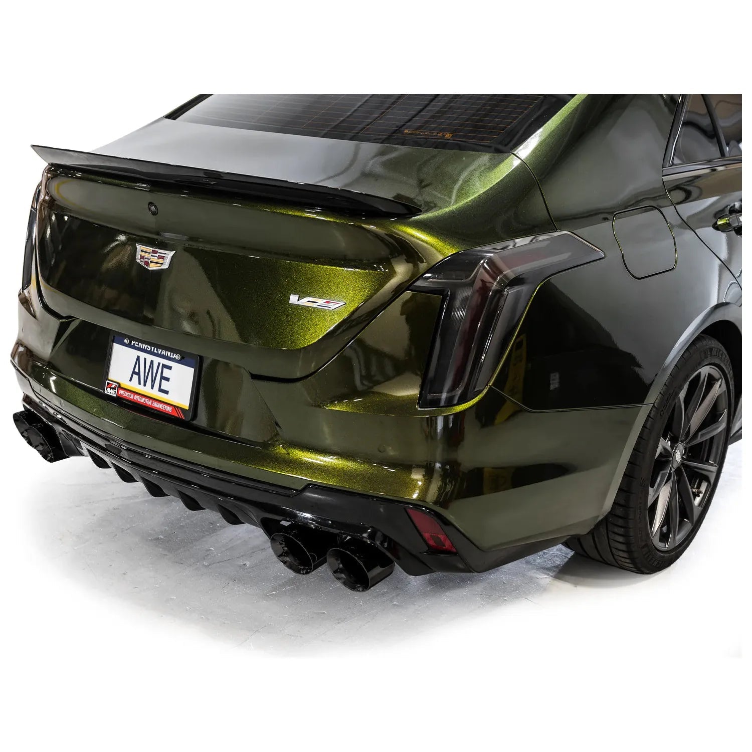 AWE Tuning 2021+ Cadillac CT4-V Blackwing SwitchPath Exhaust - Diamond Black Tips NP Motorsports