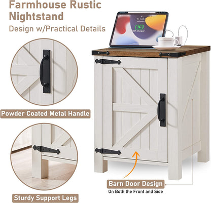 Nightstand with Charging, Antique ShipItFurniture