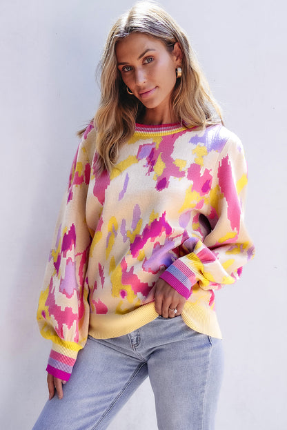 Aria Colorblock Balloon Sleeve Sweater