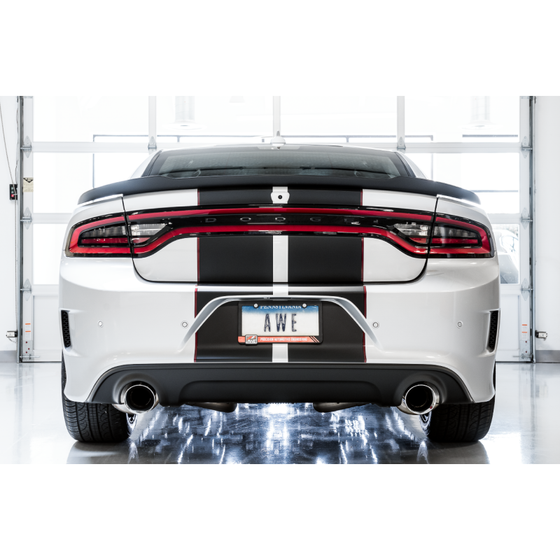 AWE Tuning 2015+ Dodge Charger 6.4L/6.2L SC Non-Resonated Touring Edition Exhaust - Silver Tips NP Motorsports