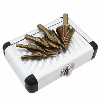 Stark Usa Industrial 5Pc Cobalt Uni Step Bits Spiral Flute Drill Bit Set Stark USA