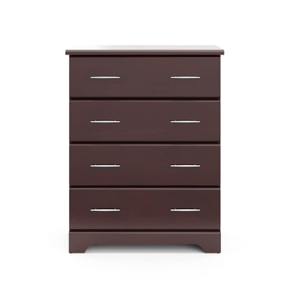 Brookside 4 Drawer Dresser (Espresso) – GREENGUARD Gold Certified, Dresser for Nursery, 4 Drawer Dresser, Kids Dresser, Nursery Dresser Drawer Organizer, Chest of Drawers ShipItFurniture