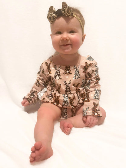 Leopard bunny ruffle romper - Get it from Bo