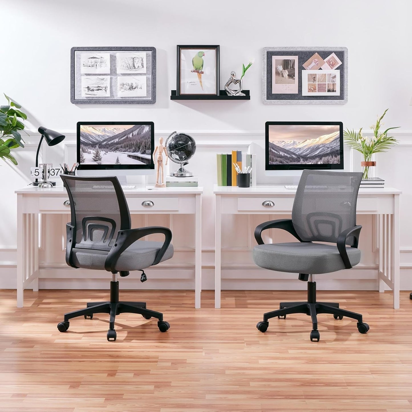 2 Pack Ergonomic Mesh Office Chairs With 360 Degree Rolling Casters Dark Gray For Home Office