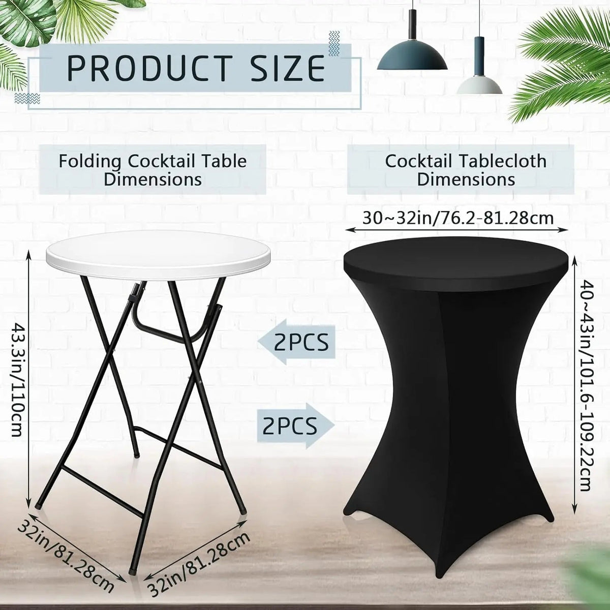 32 Inch Bar Height Folding Cocktail Tables Removable Legs - Get it from Bo