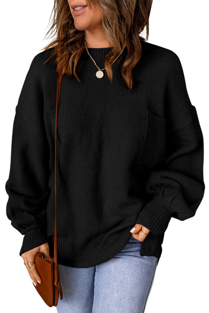 Ella Color Puffy Sleeve Sweater