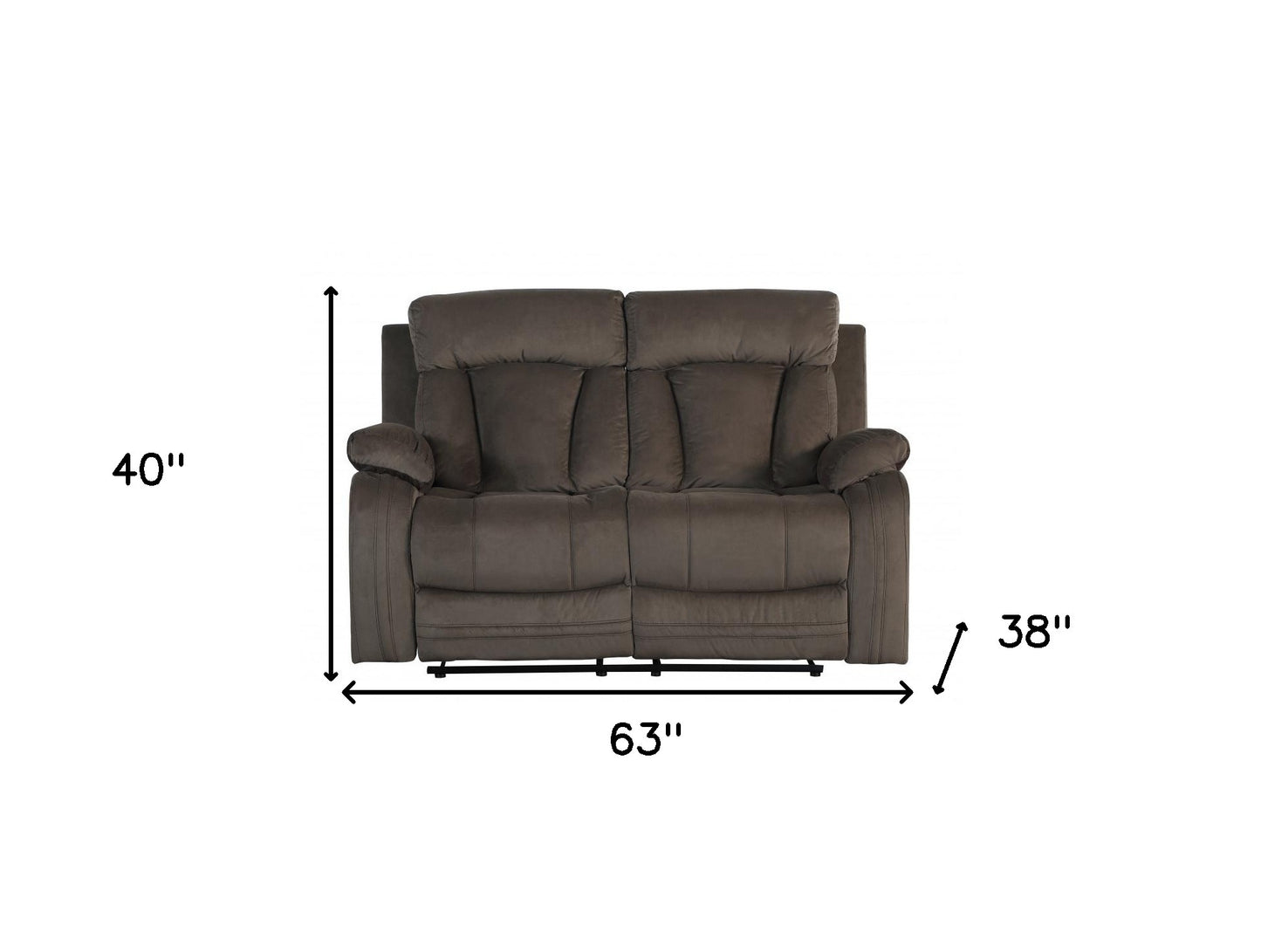 40" Modern Brown Fabric Loveseat
