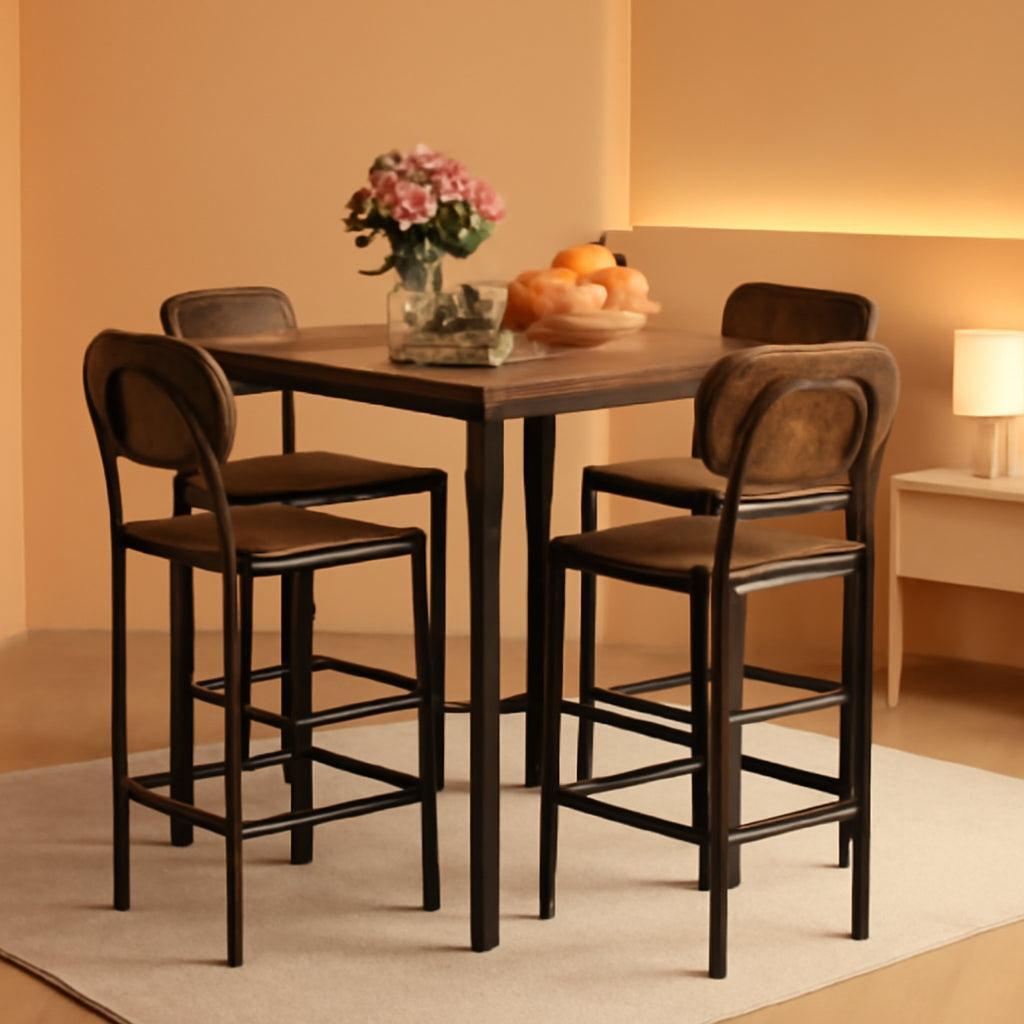 Counter Height Industrial Dining Table Set 36x36 Bar Stools ShipItFurniture