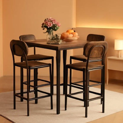 Counter Height Industrial Dining Table Set 36x36 Bar Stools ShipItFurniture