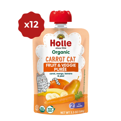 Holle Baby Food Pouches - Organic Fruit & Veggie Puree - Carrot Cat Holle USA