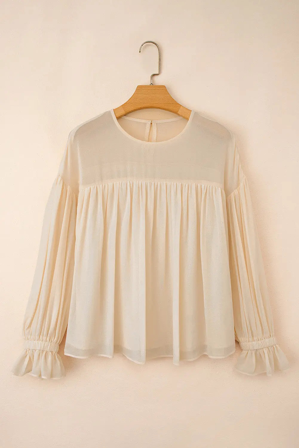 Mayaevi Sleeve Chiffon Blouse Long Sleeve Top