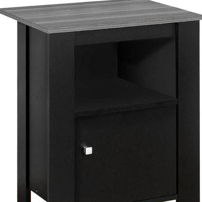 24" Black Wood Nightstand Homeroots