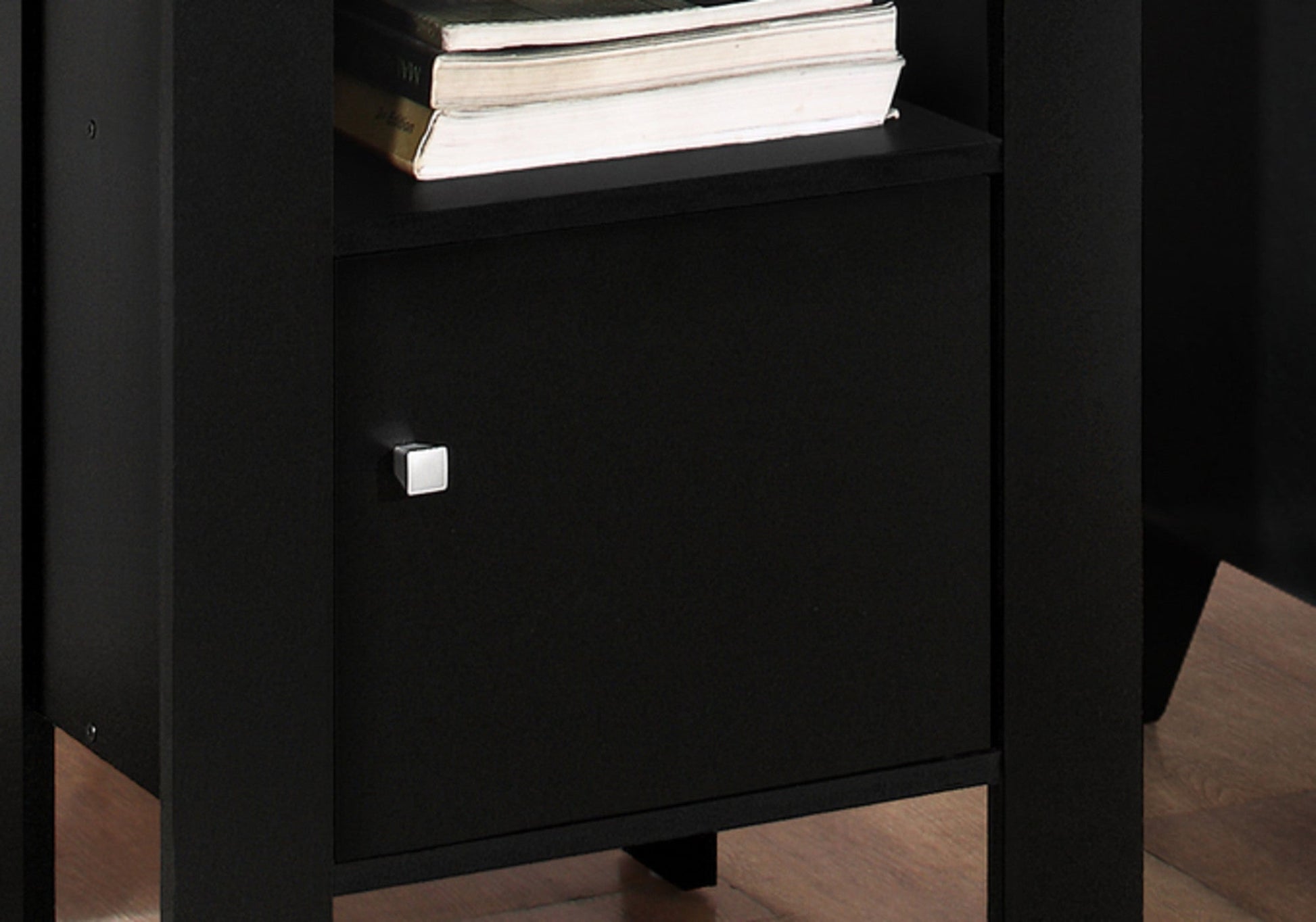 24" Black Wood Nightstand Homeroots