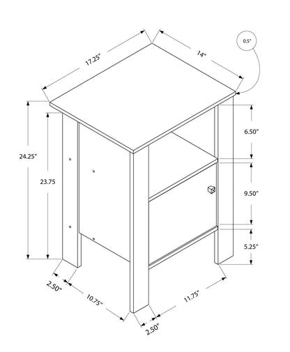 24" Espresso Wood Nightstand Homeroots