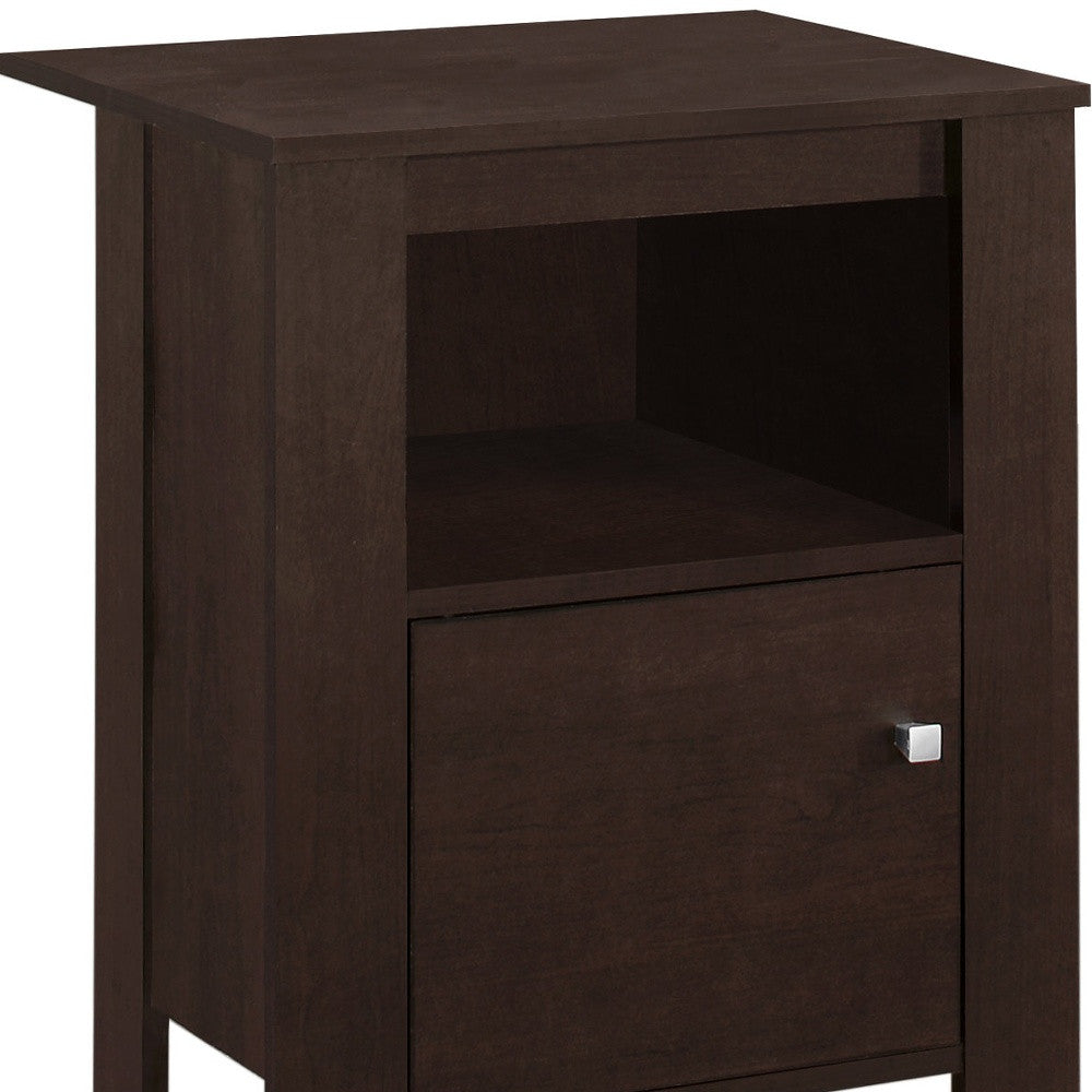 24" Espresso Wood Nightstand Homeroots