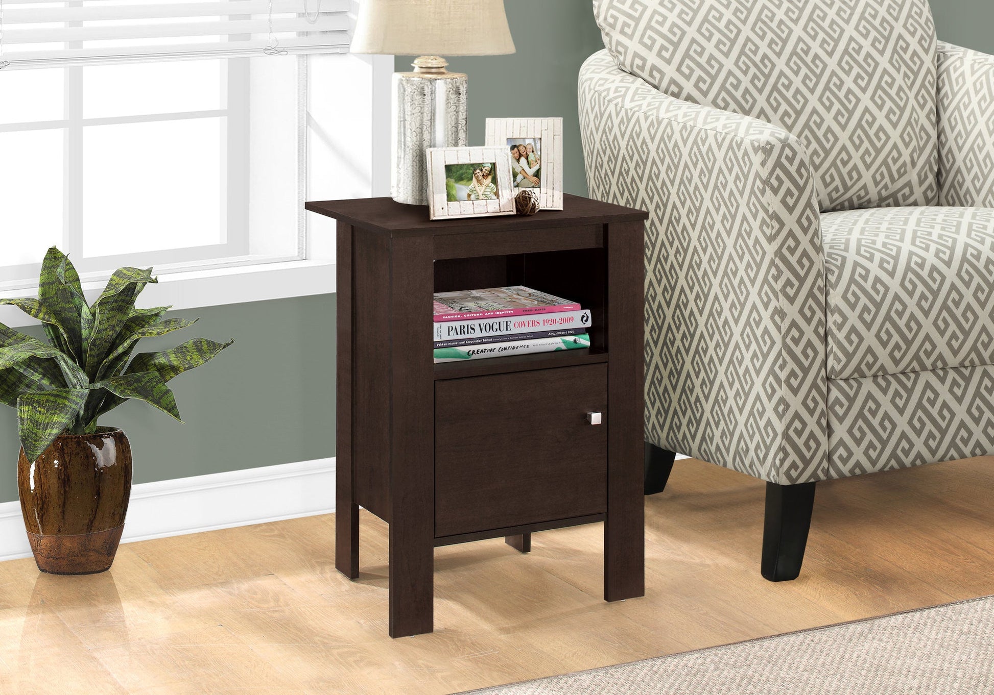 24" Espresso Wood Nightstand Homeroots