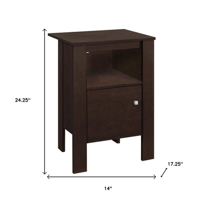 24" Espresso Wood Nightstand Homeroots