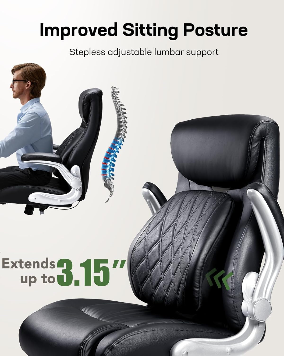 Executive Office Chair With Dynamic Lumbar Support