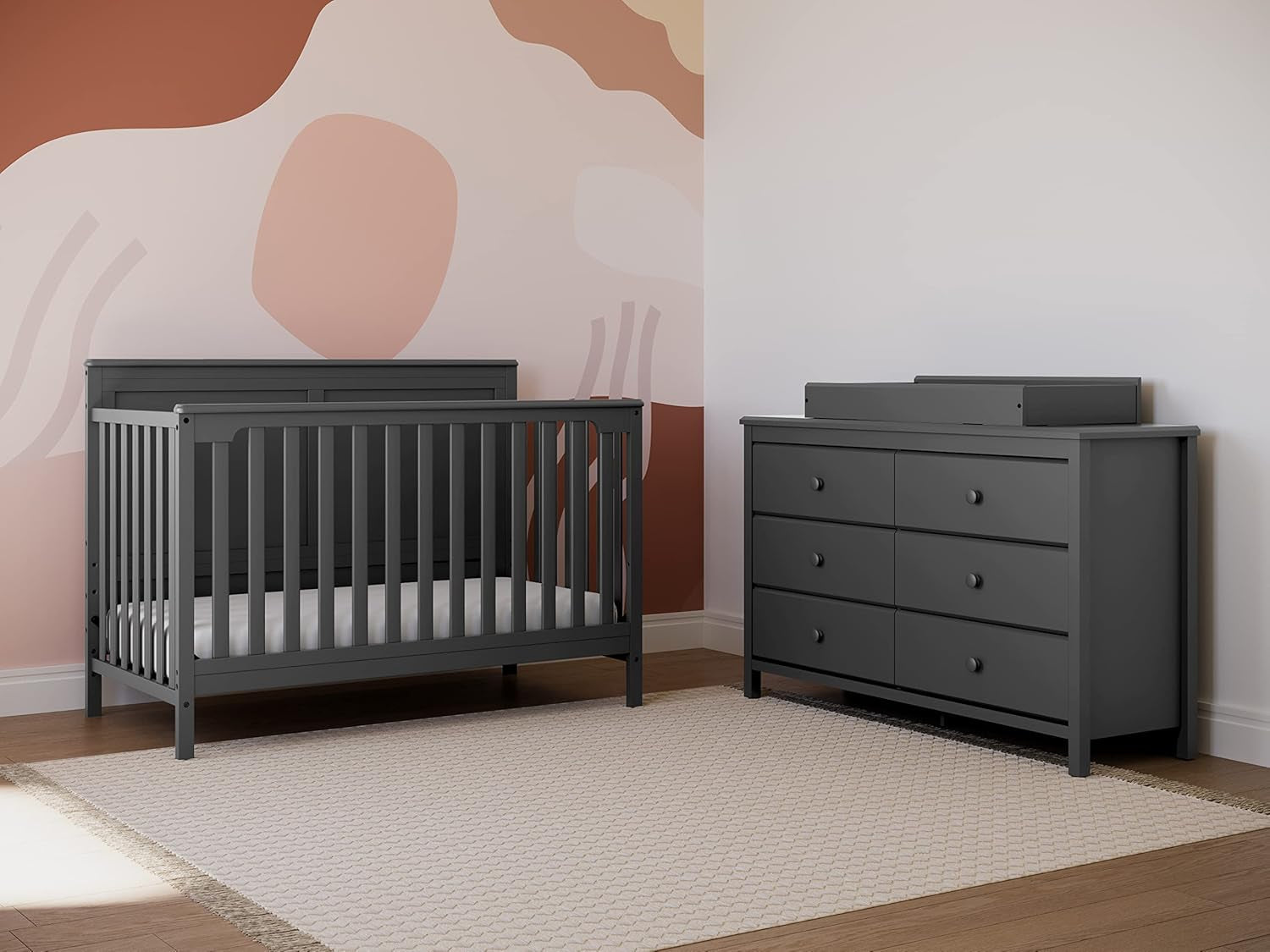 Alpine 6 Drawer Double Dresser (Gray) – GREENGUARD Gold Certified, Dresser for Nursery, 6 Drawer Dresser, Kids Dresser, Nursery Dresser Drawer Organizer, Chest of Drawers ShipItFurniture