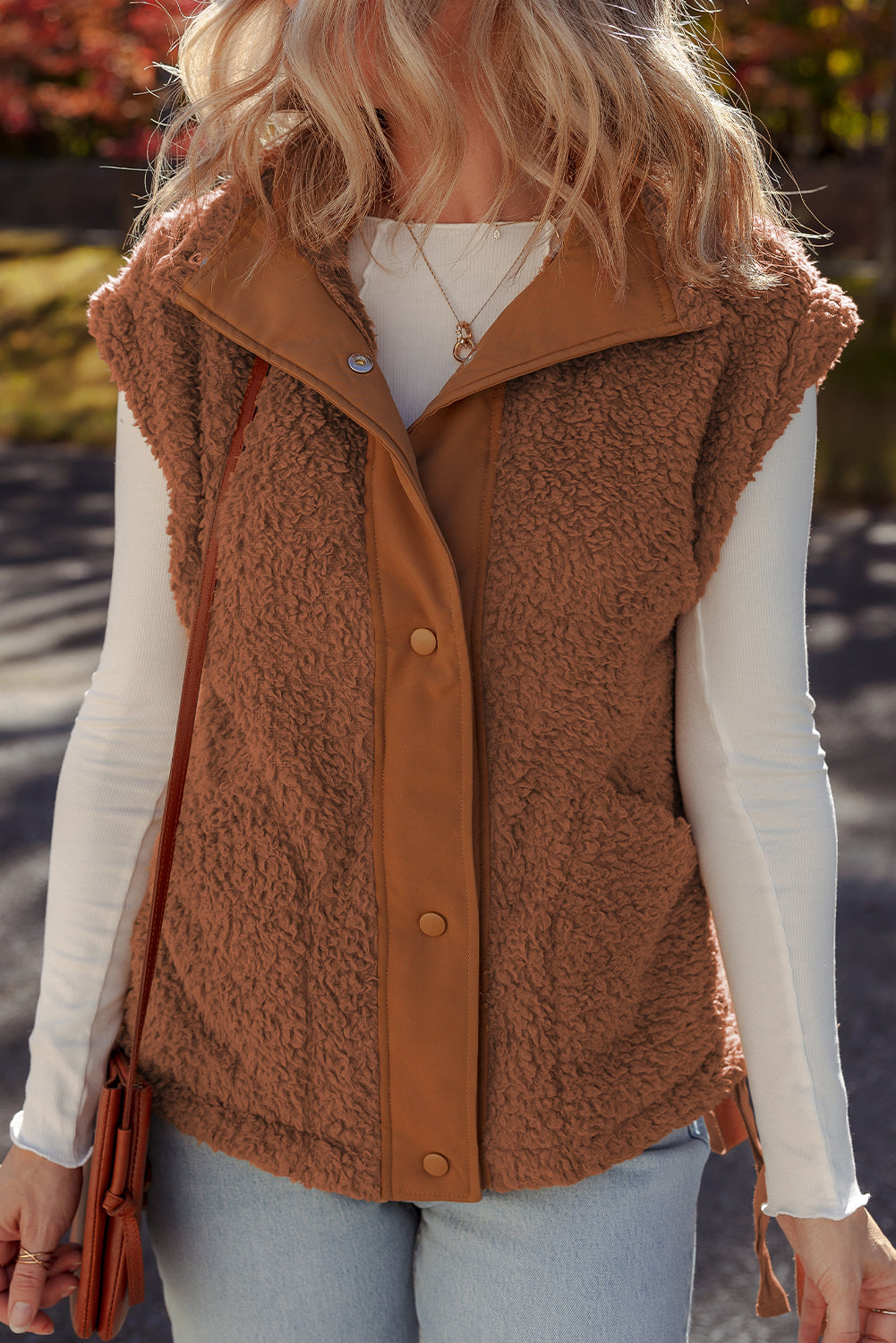 Evelyn Knot Side Plush Vest