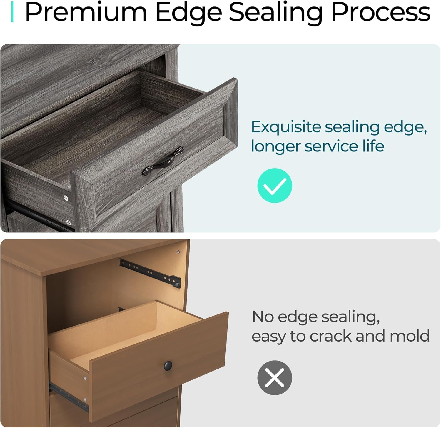 Grey 9-Drawer SolidWood Dresser For Bedroom Storage ShipItFurniture