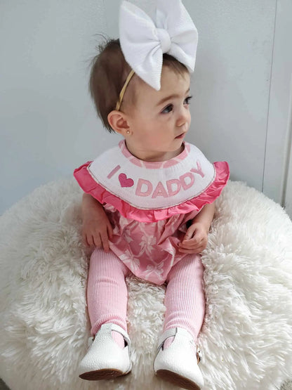 Smocked bows I love daddy romper - Get it from Bo