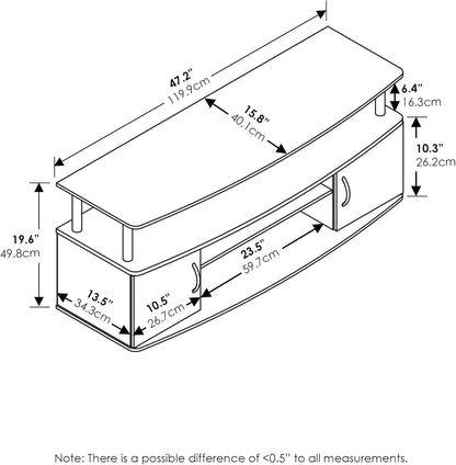 JAYA Entertainment Stand For 55 Inch TV Americano Chrome