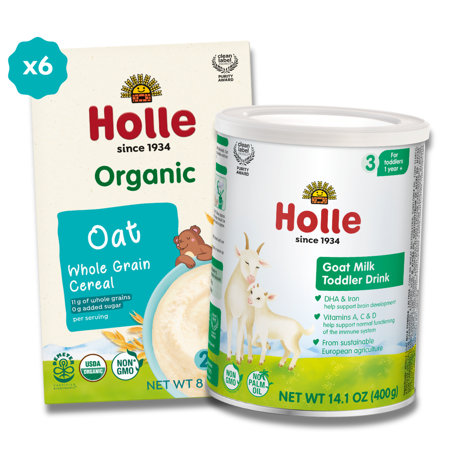 Goat & Oat Bundle: Goat Milk Toddler Drink and Oat Cereal Holle USA