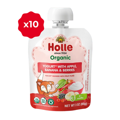 Holle Organic Yogurt Pouches - Apple, Banana & Berries Holle USA