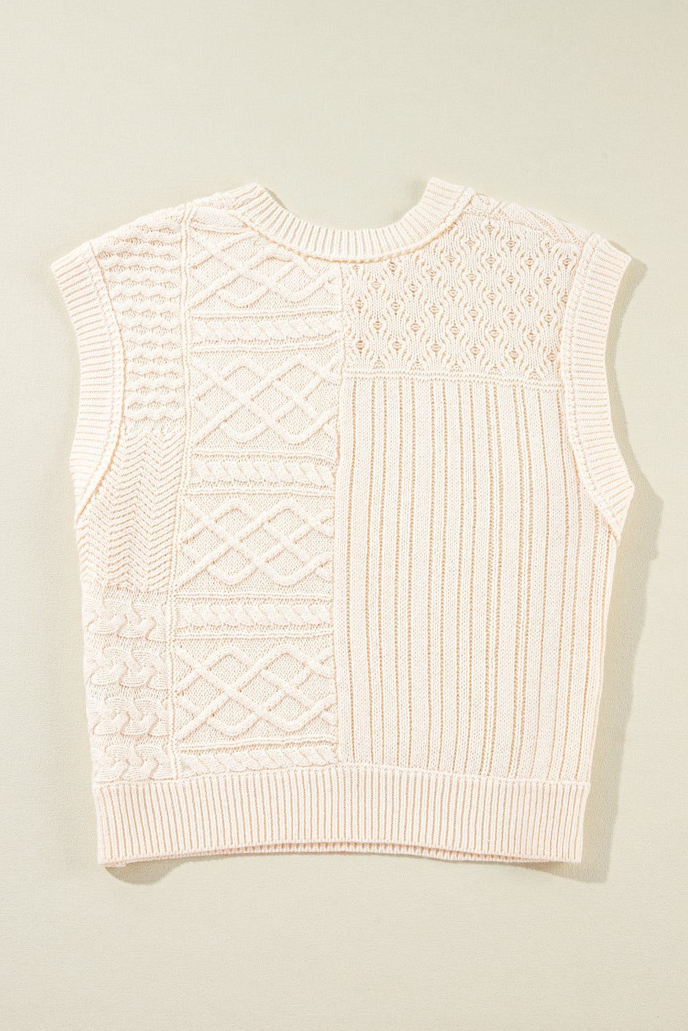 Madelyn Cable Knit Dolman Armholes Sweater Tank Threaded Pear