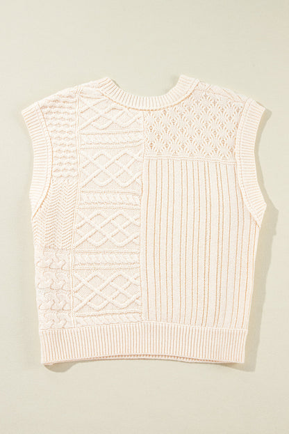 Madelyn Cable Knit Dolman Armholes Sweater Tank